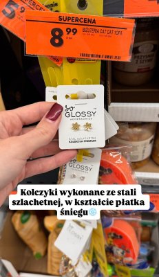 Kolczyki ze stali szlachetnej  promocja w Biedronka