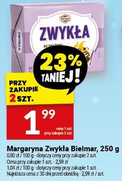Margaryna Zwykła Bielmar, 250 g promocja w Twój Market