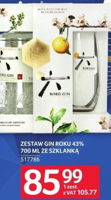 Gin Roku 43% 700 ml ze szklanką - zestaw promocja w Selgros