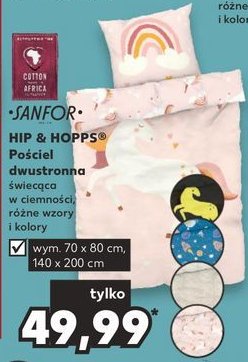 Komplet po艣cieli dwustronnej 140 x 200 + 70 x 80 cm Hip & hopps promocja