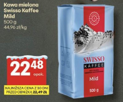 Kawa mielona Swisso Kaffee Mild promocja w Delikatesy Centrum