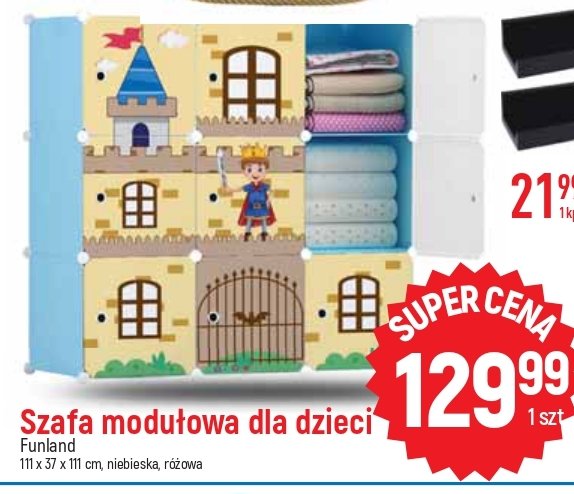 Szafa modu艂owa dla dzieci 111 x 37 x 111 cm Funland promocja