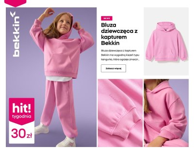 Bluza dziewczęca z kapturem Bekkin promocja
