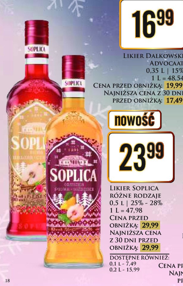 Wódka Soplica pomarańcza-jabłko z cynamonem promocja w Dino