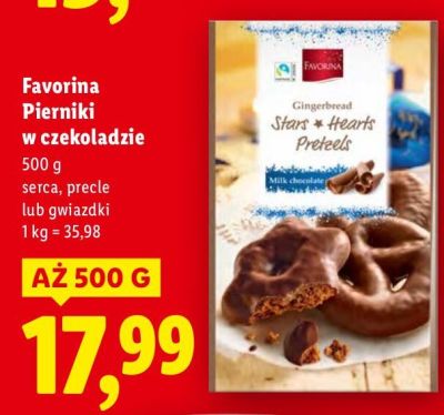 Pierniki w czekoladzie serca, precle, gwiazdki promocja w Lidl