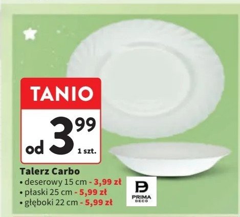 Talerz carbo deserowy 15 cm Prima deco promocja