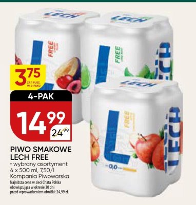 Piwo smakowe Lech Free 4-pak promocja w Chata Polska