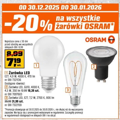 Żarówka LED OSRAM 4000 K 470 lm promocja w OBI