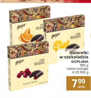 Galaretki w czekoladzie delights pomarańczowe Goplana promocja