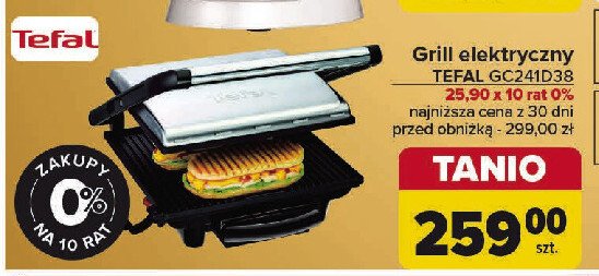 Grill elektryczny gc241d38 Tefal promocja w Carrefour