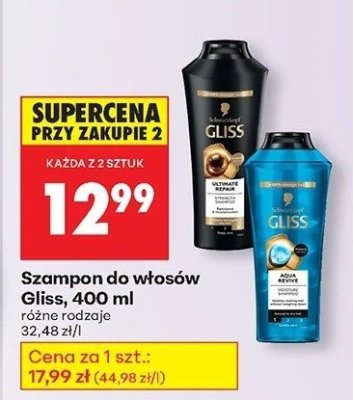 Szampon do włosów 400 ml różne rodzaje promocja w Biedronka