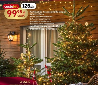 Kurtyna LED flesz sople 200 lampek promocja w Castorama