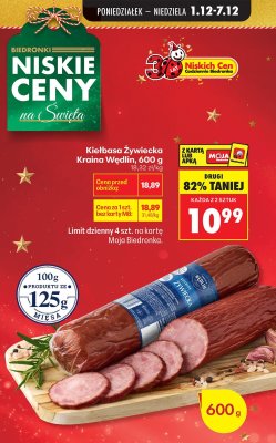 Kiełbasa żywiecka Kraina Wędlin, 600 g promocja w Biedronka