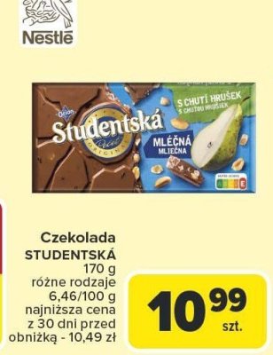 Czekolada Studentská Nestlé promocja w Carrefour