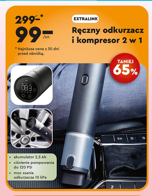 Odkurzacz i kompresor 2w1 Extralink promocja w Biedronka