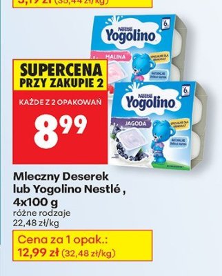 Mleczny Deserek lub Yogolino Nestlé, 4x100 g różne rodzaje promocja w Biedronka