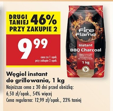 Węgiel instant Fire & flame promocja w Biedronka
