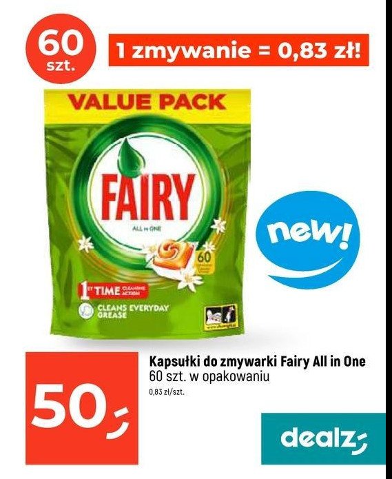 Tabletki do zmywarek orange Fairy all in 1 promocja