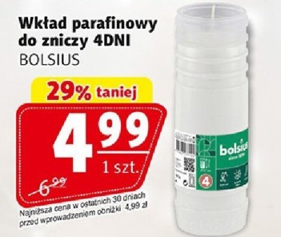 Wkład parafinowy do zniczy 4DNI BOLSIUS promocja w Prim Market