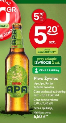 Piwo Żywiec Apa, Ipa, Porter butelka zwrotna 0,5l promocja w Żabka