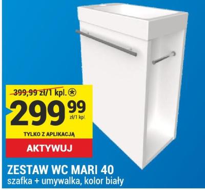 ZESTAW WC MARI 40 szafka + umywalka, kolor biały promocja w Merkury Market