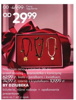 Biżuteria BY DZIUBEKA bransoletka z koniczyną biała z perełkami i kryształkami, złota z kryształkami, czarna z kryształkami promocja w Super-Pharm