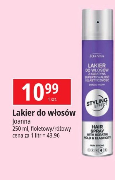 Lakier do włosów supertrwałość i elastyczność Joanna styling effect promocja