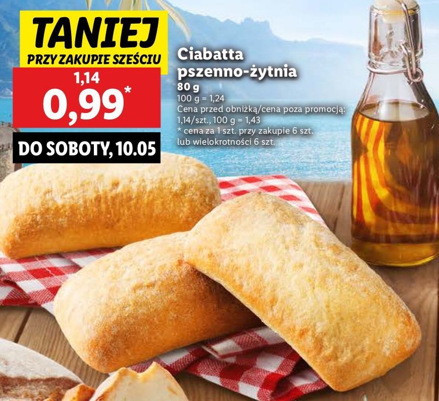Ciabatta pszenno-żytnia promocja w Lidl