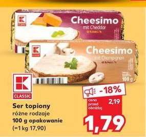 Ser topiony cheddar K-classic promocja w Kaufland