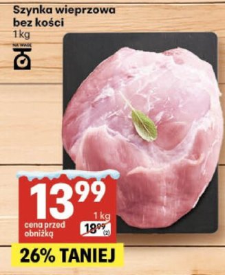 Szynka wieprzowa bez kości 1kg promocja w Delikatesy Centrum