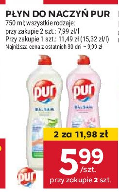 Balsam do naczyń z aloesem Pur balsam promocja w Stokrotka