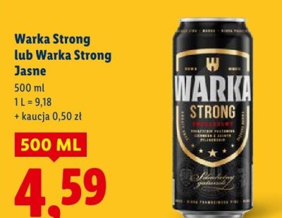 Piwo Warka Strong  promocja w Lidl