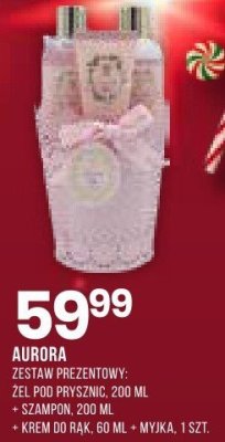AURORA zestaw prezentowy: żel pod prysznic 200 ml + szampon 200 ml + krem do rąk 60 ml + myjka 1 szt. promocja w Drogerie Natura