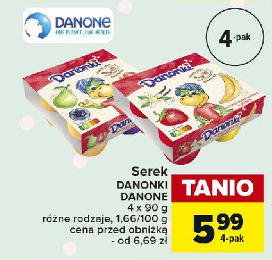 Serek banan-truskawka-wanilia Danone danonki promocja