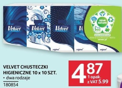 Chusteczki Velvet higieniczne 10 x 10 szt. promocja w Selgros