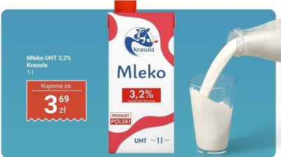 Mleko UHT 3,2% Krasula promocja w Dino