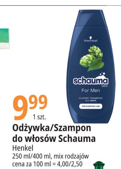 Szampon do włosów Schauma for men promocja