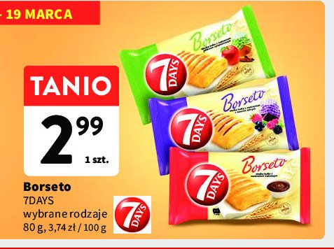 Strudel z nadzieniem kakaowym 7 days borseto promocja w Intermarche