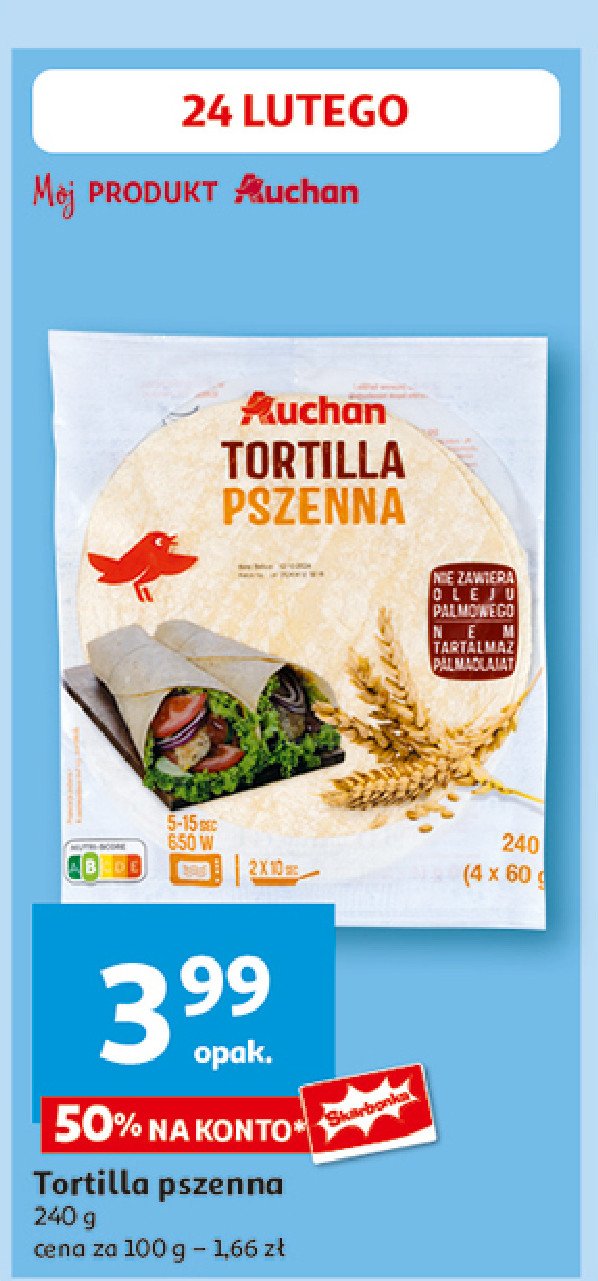 Tortilla pszenna Auchan promocja w Auchan