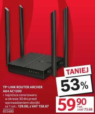 Router TP-LINK ARCHER A64 AC1200 promocja w Selgros