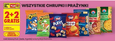 Chrupki i prażynki wszystkie Cheetos, Top Puffys, Przysnacki Cheetos/Top/Przysnacki promocja w Biedronka