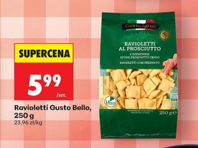 Makaron Ravioletti Gusto Bello promocja w Biedronka
