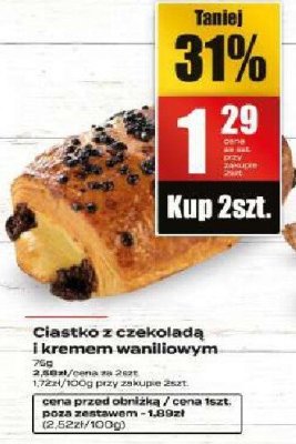 Bułka z czekoladą i kremem waniliowym promocja w Supeco