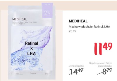 Maska do twarzy w płachcie Retinol, LHA promocja w Rossmann