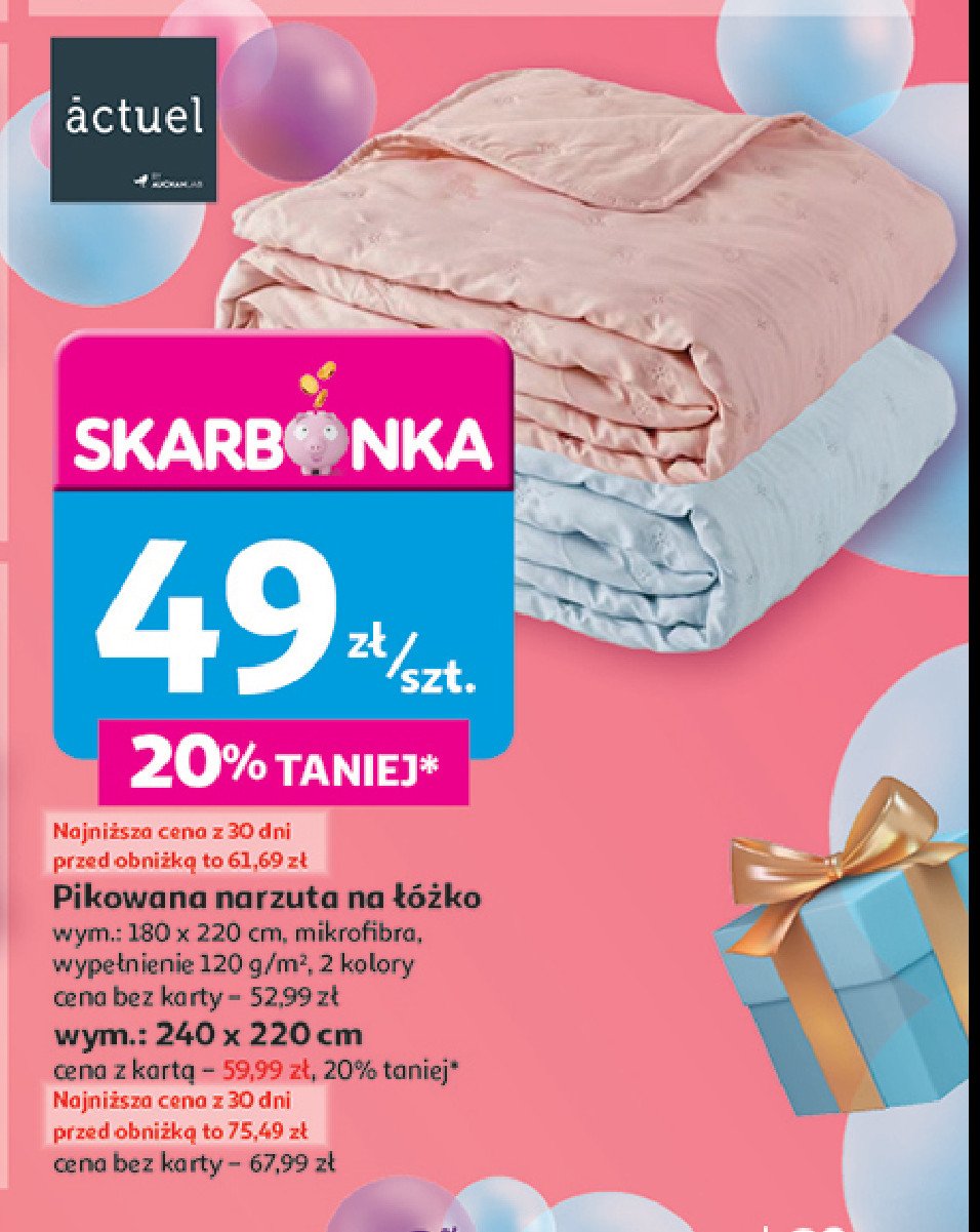 Narzuta na łóżko 240 x 220 cm Actuel promocja w Auchan