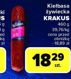 Kiełbasa żywiecka Krakus animex promocja w Carrefour