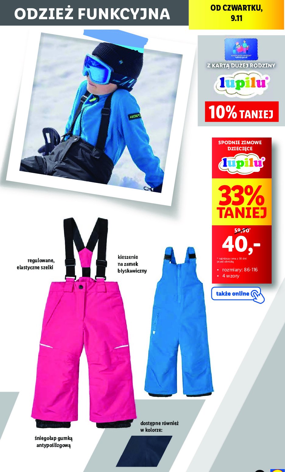 Spodnie zimowe 86-116 cm Lupilu promocja