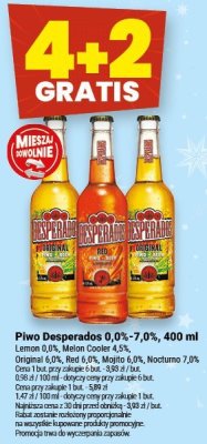 Piwo Desperados 0,0%-7,0%, 400 ml promocja w Twój Market