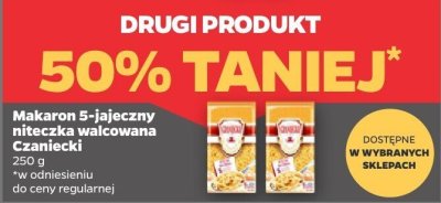 Makaron 5-jajeczny niteczka wałowa DRUGI -50% promocja w Netto