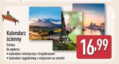 Kalendarz ścienny, różne rodzaje promocja w Aldi